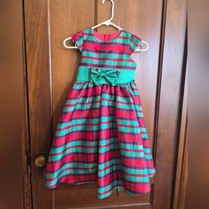 Striped Red and Green Dress with Bow